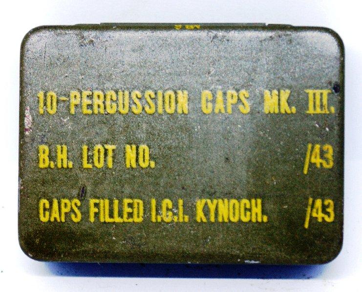 WWII British Empty 1943/43 Marked Percussion Cap Tin