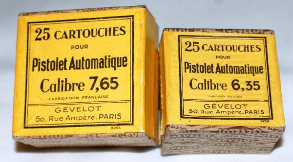 Gevelot 6.35 Cartridge Box and Gevelot 7.65 Cartridge Box