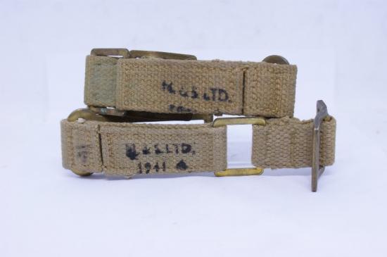 2 X (pair) WWII British Army 37 Pattern Webbing / Belt Brace Extensions