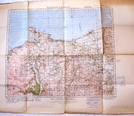 WWII British Army Map of Llandudno and Denbigh