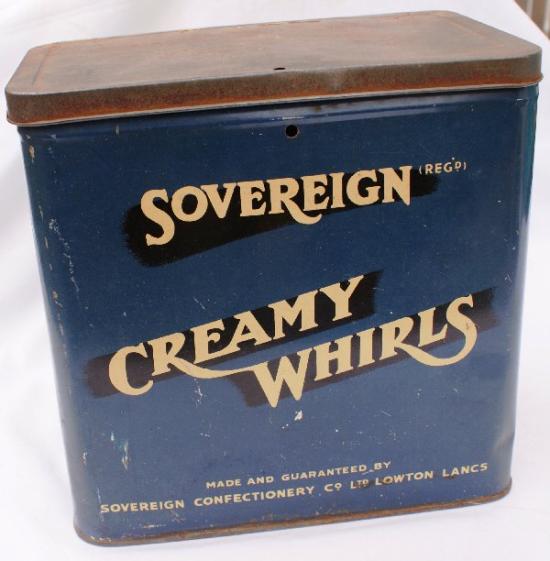 Sovereign Confectionery Co Creamy Whirls Tin 1930’s/ 40’s