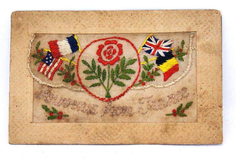 Original WWI Silk Embroidered Post Card