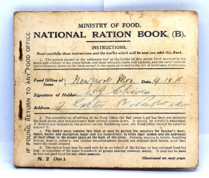 WWI National Ration Book