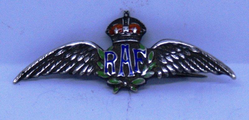Royal Air Force Silver Pilot Wing Brooch