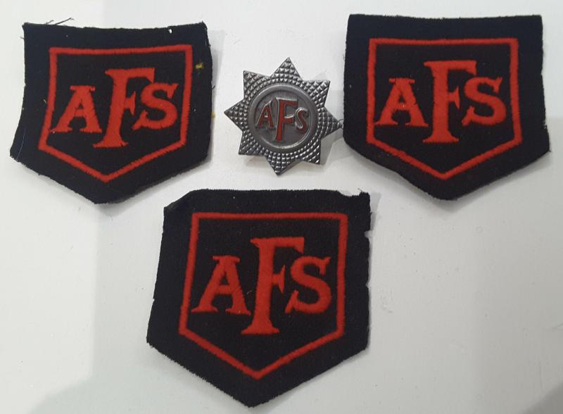 AFS Cap Badge with 3 X AFS Cloth Badges