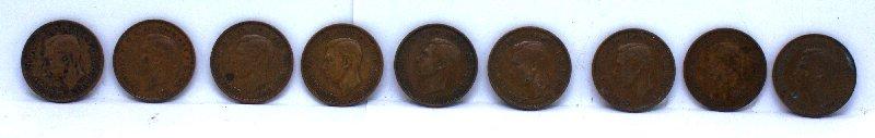 WWII British Half Penny Coin Set 