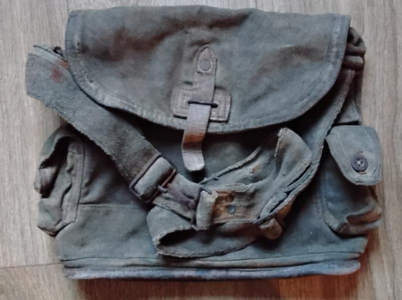 WWII French Army Respirator Canvas Bag