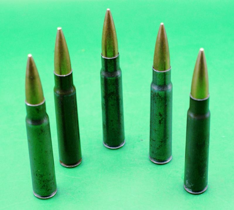 Mauser K98 7.92cal Steel  Case WWII Rounds.
