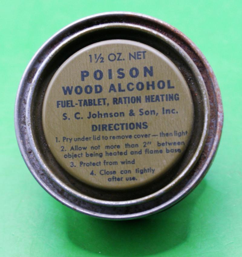 WWII US Wood Alcohol Ration Heating Cans